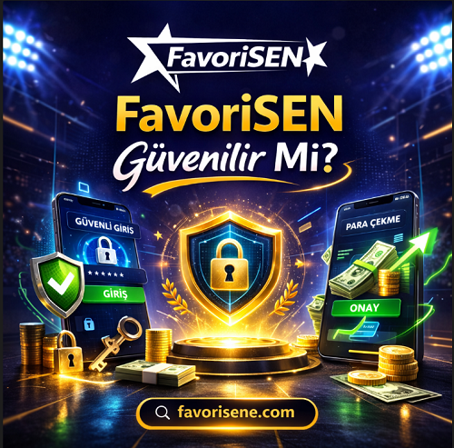 FavoriSEN Güvenilir Mi? Güvenli giriş ve para çekme işlemlerini gösteren banner görseli.